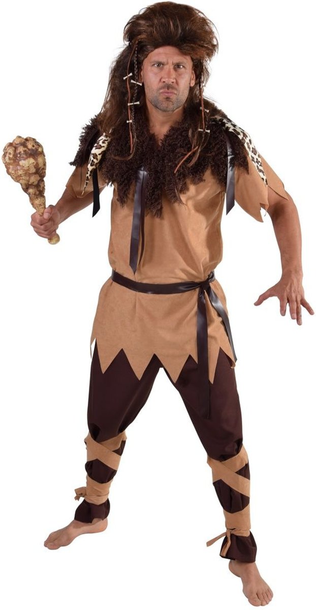 Holbewoner & Prehistorie Kostuum | Hunebed Neanderthaler Oermens | Man | XL | Carnaval kostuum | Verkleedkleding